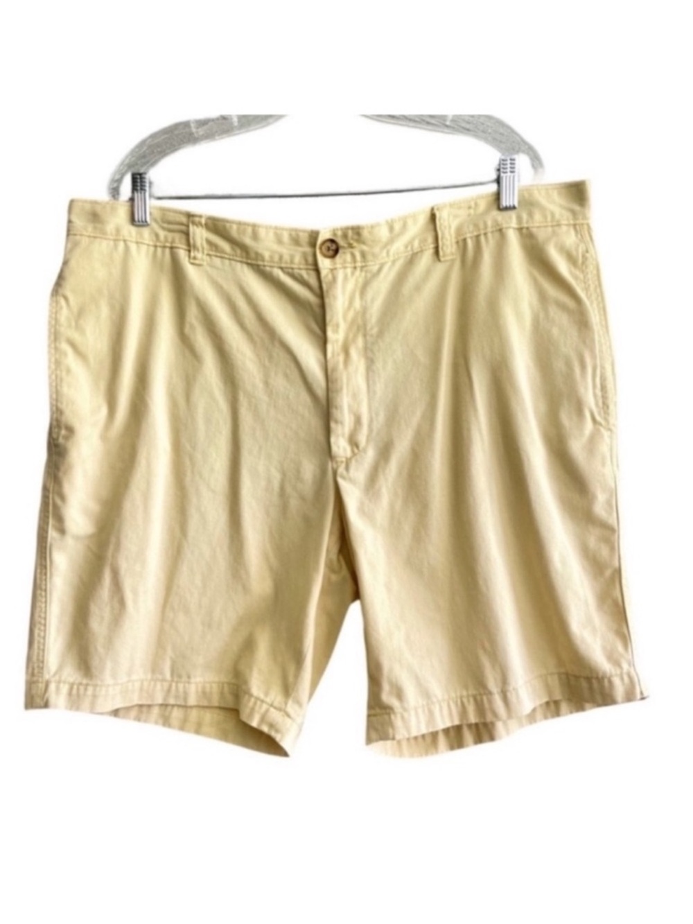 Club Room Shorts 100% Cotton Flat Front Light Yellow Waist 40